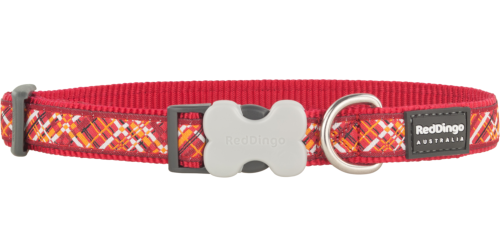 Red Dingo Design Flanno piros kutyanyakrv (25 mm x 41-63 cm)